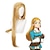 levne Herní paruky-legenda o Zeldě Cosplay paruky Zelda dámský asymetrický cop 31palcový žáruvzdorný vláknitý splétaný přírodní rovný žlutý anime paruka pro dospělé halloween paruka