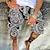 voordelige linnen shorts-Voor heren Korte broek Zomer korte broeken Strandshorts Elastische taille Afdrukken Grafische prints Voor buiten Knielengte Dagelijks Strand Hawaii Chino Zwart Geel Micro-elastisch