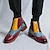 voordelige Dress Boots-Voor heren Laarzen Bullock Shoes Jurk schoenen Wingtip schoenen Vintage Zakelijk Brits Bruiloft Feesten &amp; Uitgaan PU Warm Comfortabel Anti-slip Korte laarsjes / Enkellaarsjes Rits Regenboog