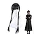 billige Kostymeparykk-lang svart rett flettet parykk for fletter hår for barn jente cosplay fest
