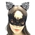 abordables Masque d&#039;Halloween &amp; Accessoires-masque de mascarade en dentelle pour femme, masque de mascarade noir pour femme masque de chat bandeau d&#039;oreille de chat avec tour de cou coeur