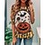 halpa Halloween Women&#039;s Top-Naisten T-paita halloween paita Keltainen Oranssi Lehti Kurpitsa Painettu Pitkähihainen Halloween Viikonloppu Päivittäin Perus Pyöreä kaula-aukko Normaali Maalaus Syystalvi
