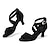 رخيصةأون أحذية لاتيني-أحذية الرقص اللاتينية النسائية أحذية رقص السالسا النسائية ذات الأشرطة العريضة أحذية الرقص ذات الكعب المنخفض مع نعل من جلد الغزال
