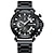 voordelige Digitaal Horloge-liluoke quartz horloge voor mannen kalender quartz sport heren waterdichte horloges roestvrij staal chronograaf fashion business mannelijk polshorloge