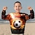 Недорогие 3d худи и толстовки для мальчиков-Мальчики 3D Графика Футбол Толстовка Длинный рукав 3D печать Лето Осень Мода Уличный стиль Круто Полиэстер Дети 3-12 лет на открытом воздухе Повседневные Стандартный