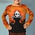 Недорогие 3d футболки мальчика-Хэллоуин Мальчики 3D Черепа Футболка Длинный рукав 3D печать Осень Зима Спорт Мода Уличный стиль Полиэстер Дети 3-12 лет Хэллоуин Повседневные Стандартный