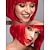 cheap Synthetic Trendy Wigs-12 Inch Red Wig Red Wigs for Women Red Bob Wig Red Wig with Bangs Short Red Wig Costume Cosplay Party Wig Wigs for Women (Only Wigs)