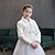 billige Yderbeklædning-Børn Pige Fleece jakke Helfarve Mode Ydeevne Frakke Overtøj 3-8 år Efterår Hvid