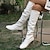 cheap Women&#039;s Boots-Women&#039;s Boots Slouchy Boots Plus Size Knee High Boots Outdoor Daily Solid Color Knee High Boots Winter Block Heel Pointed Toe Elegant Casual Minimalism Walking PU Zipper Black White Red