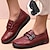 cheap Women&#039;s Slip-Ons &amp; Loafers-Women&#039;s Slip-Ons Comfort Shoes Daily Walking Solid Color Floral Summer Flower Flat Heel Round Toe Vintage Fashion Casual Faux Leather Loafer Black Red