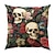 billige Halloween soveværelse-dobbelt side pudebetræk 1 stk skelet blomst blød dekorativ firkantet pudebetræk pudebetræk til soveværelse stue sofa sofa stol dekorationer