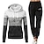cheap Women&#039;s Sportswear-Women&#039;s Tracksuit Sweatsuit 2 Piece Casual Winter Long Sleeve Breathable Quick Dry Moisture Wicking Gym Workout Running Jogging Sportswear Activewear Color Block Violet Black White