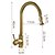 cheap Pullout Spray-Traditional Kitchen Faucet Pull Out Sink Mixer Vessel Brass Taps, 360 Degree Single Handle Vintage Taps with Cold and Hot Hose