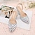 cheap Wedding Shoes-Wedding Shoes Sandals for Bride Women Bridal Shoes Sparkling Buckle Faux Leather Fantasy Slingback Heel Pointed Toe Classic Plus Size Silver Pink Dark Purple