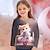 Χαμηλού Κόστους κοριτσίστικα 3d μπλουζάκια-Κοριτσίστικα 3D Γραφική Κινούμενα σχέδια Γάτα Κοντομάνικη μπλούζα Κοντομάνικο Μακρυμάνικο 3D εκτύπωση Καλοκαίρι Φθινόπωρο Ενεργό Μοντέρνα χαριτωμένο στυλ Πολυεστέρας Παιδιά 3-12 χρόνια