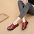 cheap Women&#039;s Flats-Women&#039;s Flats Comfort Shoes Daily Walking Floral Color Block Summer Flat Heel Round Toe Casual Comfort Minimalism Cowhide Loafer Wine Red Black
