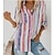 رخيصةأون ملابس علوية أساسية للنساء-نسائي قميص بلوزة مخطط أزرار جيب مناسب للبس اليومي أساسي قبعة القميص أحمر ربيع &amp; الصيف