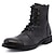 cheap Men&#039;s Boots-Men&#039;s Boots Combat Boots Hand Stitching Walking Vintage Casual Outdoor Daily Faux Leather Waterproof Breathable Comfortable Mid-Calf Boots Lace-up Black Brown Grey Spring Fall