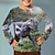 billige drenges 3d t-shirts-Drenge 3D Grafisk Dyr Dinosaurus T-shirt Langærmet 3D-udskrivning Sommer Forår Efterår Sport Mode Gade Polyester Børn 3-12 år udendørs Afslappet Daglig Regulær