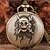 billige Lommeure-klassisk vintage lommeur med kæde steampunk bronze vedhæng ur pirat kraniet lommeure unikke gaver halloween dekoration