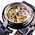 baratos Relógio Automático-FORSINING Masculino Relógio mecânico Moda Relógio Casual Relógio de Pulso Esqueleto Automático - da corda automáticamente Luminoso IMPERMEÁVEL Couro Assista