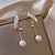 abordables Pendientes-Mujer Perla Pendientes colgantes Alta Joyería Clásico Precioso Elegante Sencillo Aretes Joyas Blanco Para Boda Fiesta 1 Par