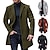 voordelige Trenchcoat voor heren-Voor heren Winterjas Regenjas Toimisto &amp; ura Alledaagse kleding Winter Polyester Thermisch Warm Wasbaar bovenkleding Kleding Modieus Opwarm Kleding Effen Zak Revers Enkele rij knopen