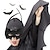 economico Accessori-maschera per gli occhi di pipistrello costume da supereroe halloween maschere per il viso da pipistrello nero vestire accessori per costumi per adulti bambini