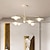 זול אורות תליון-מנורת תאורת נברשת LED מודרנית 6/8 ראש 3 צבע לבן מתכת זכוכית אור גוף מתקן לסלון חדר שינה 110-240v