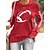 cheap Hoodies &amp; Sweatshirts-Women&#039;s Sweatshirt Pullover Active Black White Red Football Casual Sports Round Neck Top Long Sleeve Fall &amp; Winter Micro-elastic