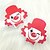 abordables Protection personnelle-2 paires de patchs mammaires jetables invisibles anti point convexe brillant sérigraphie rouge clown poitrine patch avec chapeau femme mamelon patch