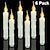 baratos Iluminação de Acessórios de Halloween-6 peças de velas brancas pontiagudas macias perfeitas para decorações de halloween e natal velas longas com pontos de rasgo mesa decorativa e luzes da sala de estar