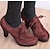 cheap Women&#039;s Heels-Women&#039;s Heels Pumps Boots Brogue Suede Shoes Dress Shoes Party Outdoor Work Solid Color Winter High Heel Cone Heel Elegant Vintage Fashion Suede Lace-up Black Red Blue
