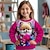 billiga flickas 3d huvtröjor och tröjor-Flickor 3D Grafisk Tecknat Katt Tröja Långärmad 3D-tryck Sommar Höst Mode Streetwear Förtjusande Polyester Barn 3-12 år Utomhus Ledigt Dagligen Normal