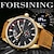 お買い得  機械式腕時計-forsining メンズ機械式時計アウトドアスポーツファッション腕時計自動自動巻き夜光カレンダー防水革時計