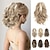 cheap Ponytails-Ponytail Extension Claw Clip in Ponytail Hair Extensions 10 Inch Short Curly Ponytail Natural Wavy Synthetic Hairpiece for Women Daily Use - Chestnut Brown with Beach Blonde Highlights