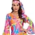 halpa Asusteet-Retro / vintage 1980 luku Kuuma pinkki Asut Pusero Bell Bottoms housut Hippi nukke Naamiaispuku Naisten Naamiaiset Juhlat Pride-paraati Pride-kuukausi Aikuisten Toppi Housut Pääpanta