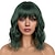 cheap Synthetic Trendy Wigs-Short Bob Wigs with Bangs for Women Loose Wavy Wig Curly Wavy Shoulder Length Bob Synthetic Cosplay Wig for Girl Colorful Costume Wigs