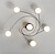 billige Dæmpbart loftlys-moderne semi flush mount loftslampe cirkulær akryl 4/6 hoveder led loftslampe nordisk grå sputnik lysarmatur med træ dekoration til stue spisestue soveværelse 110-240v