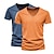 preiswerte Lässige T-Shirts für Herren-Herren T Shirt T-Shirt Glatt V Ausschnitt Strasse Urlaub Kurze Ärmel Bekleidung 2St Modisch Designer Basic