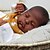 ieftine Păpuși Renăscute-Păpușă renascută finisată de 20 inch, deja pictată, în piele maro închis, pictură 3d pentru bebeluș adormit remi cu vene vizibile