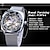 tanie Zegarki mechaniczne-Męskie zegarek mechaniczny Duża tarcza Moda Biznes Zegarek na rękę Szkielet Nakręcanie automatyczne Świecący WODOSZCZELNOŚĆ Stop Skóra Zobacz