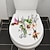 baratos Adesivos de Parede-Pássaros flores adesivos de tampa de assento de vaso sanitário adesivos autoadesivos de parede de banheiro pássaros florais borboleta decalques de assento de vaso sanitário faça você mesmo removível