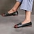 billige Flade sko til kvinder-kvinders lejligheder plus size komfortsko blok sommer forår snøre flad hæl firkantet tå afslappet minimalisme gå i imiteret læder loafer lysebrun sort hvid