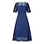 ieftine Rochii Dantelă-rochie de cocktail pentru femei rochie din dantelă rochie midi verde albastru violet jumătate de mânecă broderie florală dantelă toamnă primăvară decolteu elegant clasic invitată la nuntă 2023 s m l