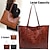 cheap Handbag &amp; Totes-Women&#039;s Tote Shoulder Bag Laptop Bag PU Leather Outdoor Daily Holiday Large Capacity Waterproof Lightweight Solid Color claret Black Brown