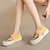 cheap Women&#039;s Sneakers-Women&#039;s Sneakers Platform Sneakers Daily Cartoon Color Block Flat Heel Round Toe Casual Canvas Loafer Black Yellow Beige