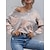 cheap Sweaters-Women&#039;s Pullover Sweater Jumper Jumper Ribbed Knit Floral V Neck Floral Outdoor Daily Stylish Casual Fall Winter Grey S M L