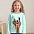 olcso lány 3D-s pólók-Lány 3D Állat Zsiráf Póló Hosszú ujj 3D nyomtatás Ősz Tél Aktív Divat aranyos stílus Poliészter Gyerekek 3-12 év Szabadtéri Hétköznapi Napi Normál