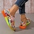 ieftine Adidași de Damă-Pentru femei Adidași Papuci din Pânză Mărime Plus Size Papuci din Pânză Pantofi de confort În aer liber Geometric Bloc Culoare Vară Toc Drept Vârf rotund Modă Casual Alergare Pânză Dantelat Curcubeu